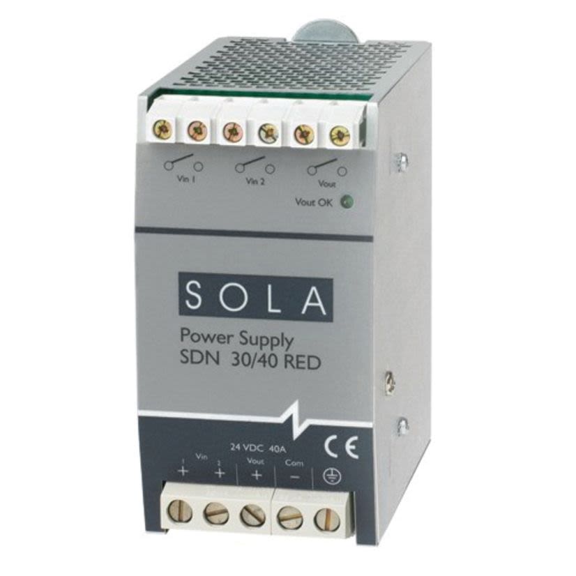 SolaHD SDN5-24-480C SDN-C Compact Power Supply, 380/480 V AC Input, 24 VDC Output, 120 W Power Rating, 3 x 0.5/2 x 0.7 A, DIN Rail Mount
